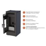 PACK Poêle à granulés étanche fonte BR12 + Kit ventouse Dinak – Image 4