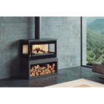 Poêle à bois raccordable 3 vitres avec bûcher - FIREMATIC Calgary - L 13.5 kW – Image 10